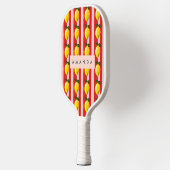 Gepersonaliseerde Lemon Stripe Patroon Gele Citroe Pickleball Paddle (Links)