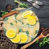 Gepersonaliseerde Lemons Greenery Snijplank
