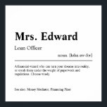 Gepersonaliseerde lening poster<br><div class="desc">Elegant,  creatief,  op maat gesneden kredietagent Gift in minimalistische stijl zwart-wit. Bekijk onze winkel - collectie voor anderen. Geef ons gratis een bericht als je hulp nodig hebt om dit aan te passen of om het even welke specifieke aanpassingsbehoeften aan te passen.</div>