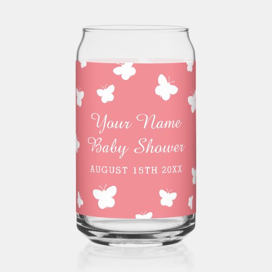 Gepersonaliseerde lente baby shower party blikbril blikvorm glas (Voorkant)