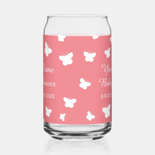 Gepersonaliseerde lente baby shower party blikbril blikvorm glas (Rechts)