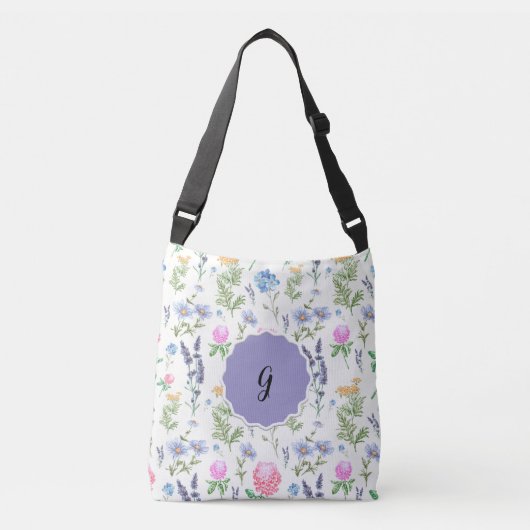 Gepersonaliseerde lente bloemendocenten crossbody tas (Voorkant)
