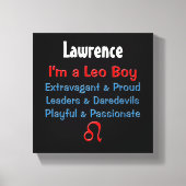 Gepersonaliseerde Leo Boy Zodiac Canvas Wrap (Voorkant)