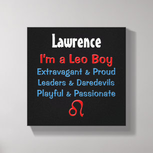 Gepersonaliseerde Leo Boy Zodiac Canvas Wrap