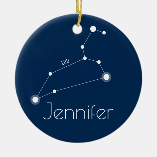 Gepersonaliseerde Leo Constellation Ornament (Voorkant)