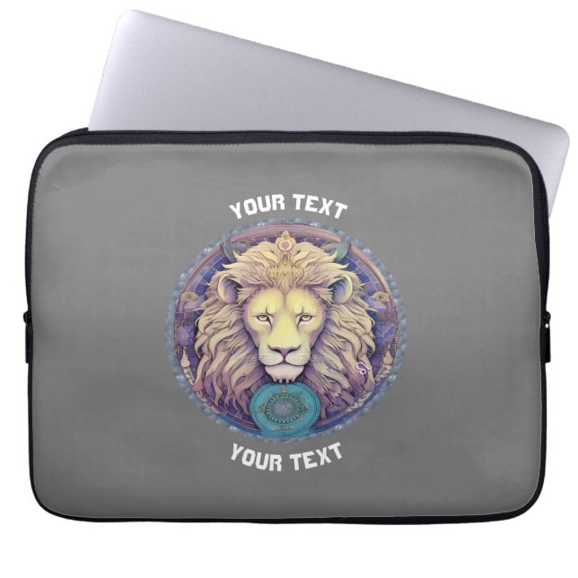 GEPERSONALISEERDE LEO ZODIAC TEKEN LAPTOP SLEEVE (Voorkant)