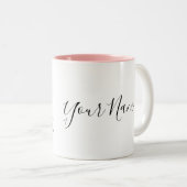 Gepersonaliseerde Leo Zodiac teken Naam en eigensc Tweekleurige Koffiemok (Voorkant rechts)