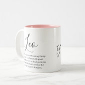 Gepersonaliseerde Leo Zodiac teken Naam en eigensc Tweekleurige Koffiemok (Voorkant links)