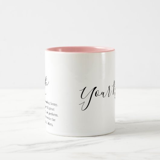 Gepersonaliseerde Leo Zodiac teken Naam en eigensc Tweekleurige Koffiemok (Center)