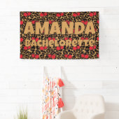 Gepersonaliseerde Leopard Cherries vrijgezellenfee Spandoek (Insitu)