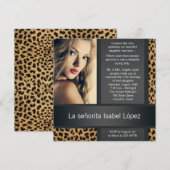 Gepersonaliseerde Leopard foto Quinceanera Kaart (Voorkant / Achterkant)