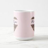 Gepersonaliseerde Leopard Heart Pink Tall Coffee M Koffiemok (Center)