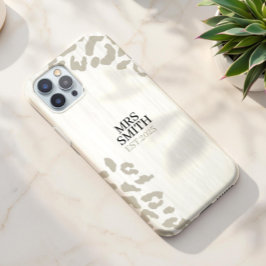 Gepersonaliseerde Leopard Print Aangepaste Naam en iPhone 16 Hoesje