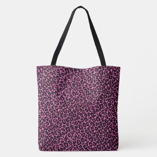 Gepersonaliseerde Leopard Print Canvas tas (Achterkant)