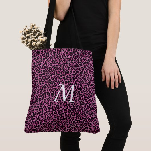 Gepersonaliseerde Leopard Print Canvas tas (Dichtbij)
