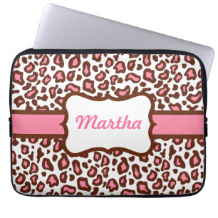 Gepersonaliseerde Leopard Print Laptophoes Laptop Sleeve