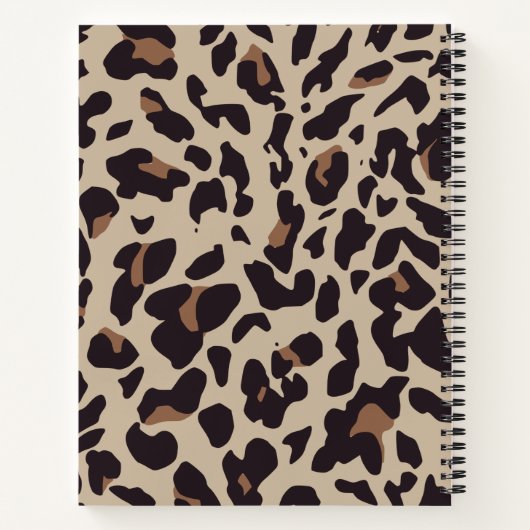 Gepersonaliseerde Leopard Print Notitieboek (Achterkant)