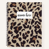 Gepersonaliseerde Leopard Print Notitieboek (Voorkant)