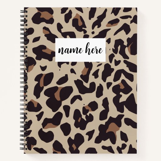 Gepersonaliseerde Leopard Print Notitieboek (Voorkant)