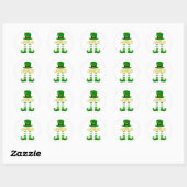 Gepersonaliseerde Leprechaun St. Patrick's Day Jam Ronde Sticker (Vel)