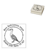 Gepersonaliseerde leraar aalscholver Grote werkkla Rubberstempel (Gestempeld)