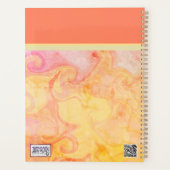 Gepersonaliseerde leraar Abstract geel roze modern Planner (Achterkant)