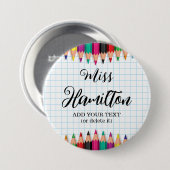 Gepersonaliseerde leraar Afstuderen kleurrijke pot Ronde Button 7,6 Cm (Voorkant /achterkant)