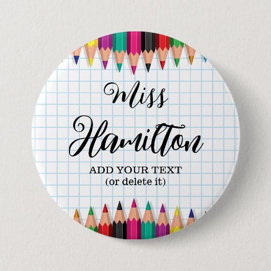 Gepersonaliseerde leraar Afstuderen kleurrijke pot Ronde Button 7,6 Cm (Voorkant)