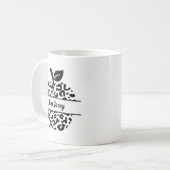 Gepersonaliseerde leraar Apple naam, aangepaste le Koffiemok (Voorkant links)