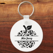 Gepersonaliseerde leraar Apple naam, aangepaste le Sleutelhanger (Achterkant)