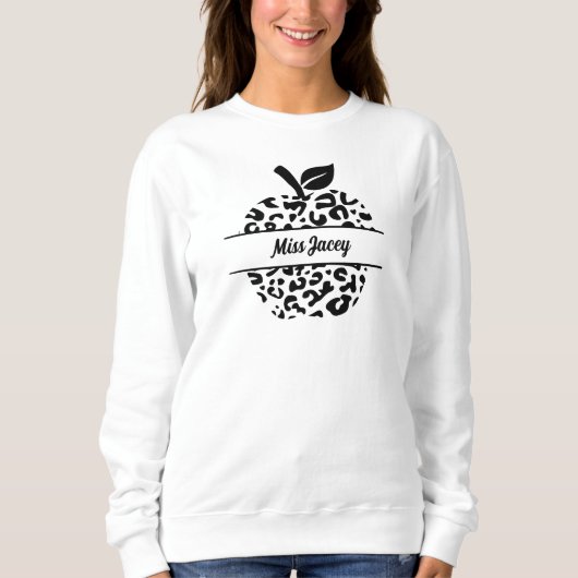 Gepersonaliseerde leraar Apple naam, aangepaste le Trui (Voorkant)