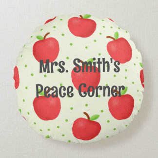 Gepersonaliseerde leraar Apple Thema Peace Corner Rond Kussen