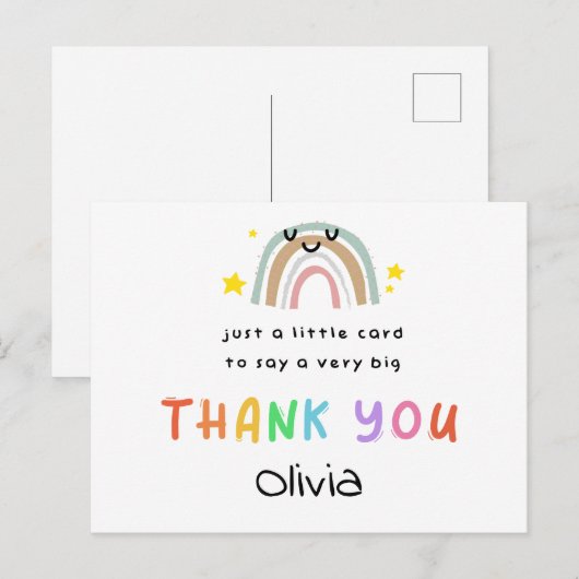 Gepersonaliseerde leraar bedankkaart - Kleine Kaar Briefkaart (Voorkant / Achterkant)