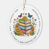 Gepersonaliseerde leraar bibliothecaris pensioen keramisch ornament (Links)