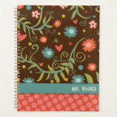 Gepersonaliseerde Leraar  Bloemenlibel Planner (Voorkant)