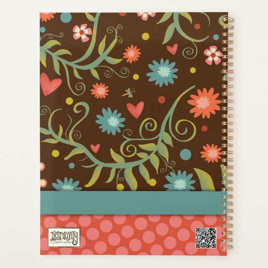 Gepersonaliseerde Leraar  Bloemenlibel Planner (Achterkant)