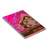 Gepersonaliseerde Leraar Boho  Modern Vivid Pink Notitieboek (Rechterzijde)