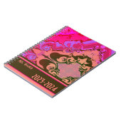Gepersonaliseerde Leraar Boho  Modern Vivid Pink Notitieboek (Linkerzijde)