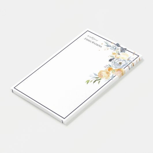 Gepersonaliseerde leraar Borded Waterverf Roos Post-it® Notes (Schuin)