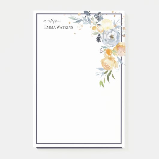 Gepersonaliseerde leraar Borded Waterverf Roos Post-it® Notes (Voorkant)