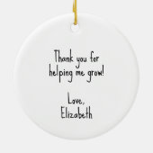 Gepersonaliseerde leraar cadeau Apple liniaal potl Keramisch Ornament (Achterkant)