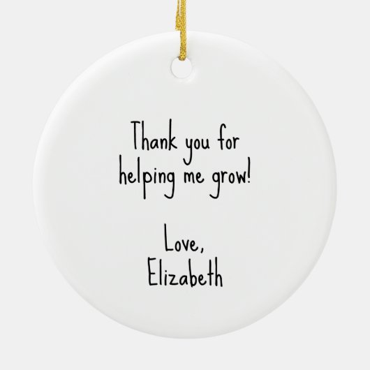 Gepersonaliseerde leraar cadeau Apple liniaal potl Keramisch Ornament (Achterkant)