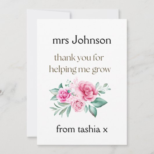 Gepersonaliseerde leraar cadeau, leraar cadeau, we bedankkaart (Voorkant)