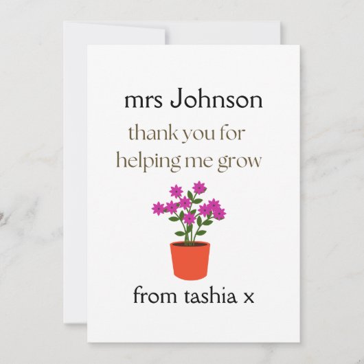 Gepersonaliseerde leraar cadeau, leraar cadeau, we bedankkaart (Voorkant)