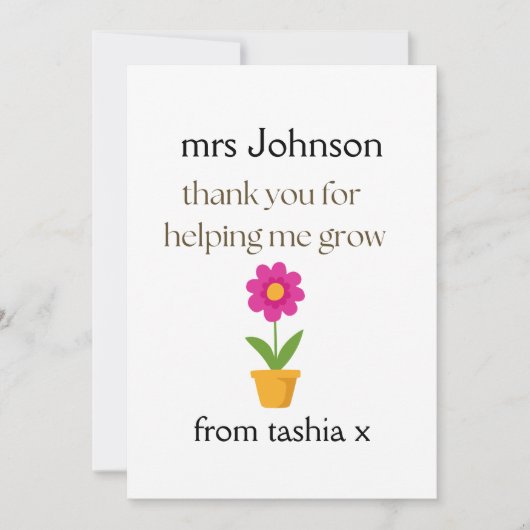 Gepersonaliseerde leraar cadeau, leraar cadeau, we bedankkaart (Voorkant)