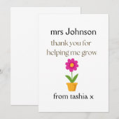 Gepersonaliseerde leraar cadeau, leraar cadeau, we bedankkaart (Voorkant / Achterkant)