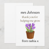 Gepersonaliseerde leraar cadeau, leraar cadeau, we bedankkaart (Voorkant / Achterkant)