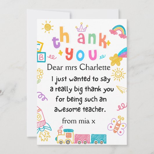 Gepersonaliseerde leraar cadeau, leraar cadeau, we feestdagenkaart (Voorkant)