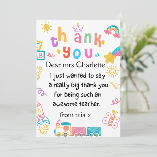 Gepersonaliseerde leraar cadeau, leraar cadeau, we feestdagenkaart (Staand voorkant)