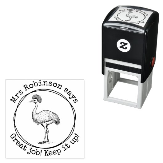 Gepersonaliseerde leraar Cassowary Great Work Clas Zelfinktende Stempel (In situ)